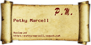 Petky Marcell névjegykártya